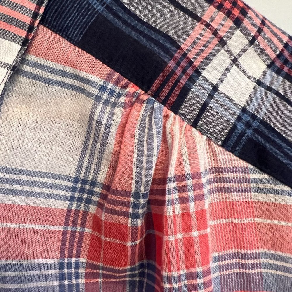 Joie Plaid Contrasting Popover Tunic 100 Cotton Size Small - Picture 6 of 7